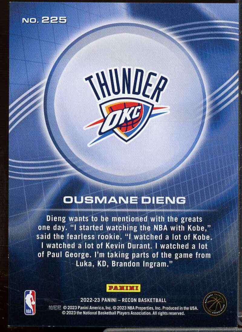 Ousmane Dieng Rookie Card 2022-23 Panini Recon Holo Bronze #225  Image 2