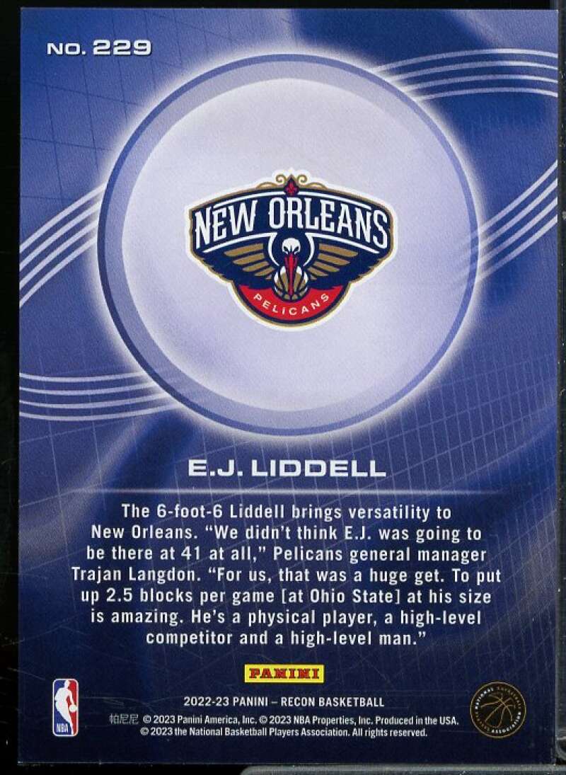 E.J. Liddell Rookie Card 2022-23 Panini Recon Holo Bronze #229  Image 2