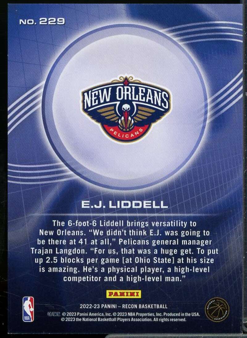 E.J. Liddell Rookie Card 2022-23 Panini Recon Holo Bronze #229  Image 2