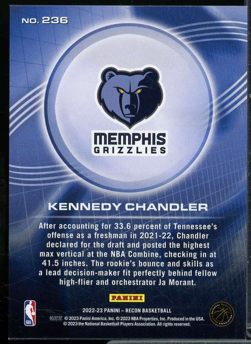 Kennedy Chandler Rookie Card 2022-23 Panini Recon Holo Red #236  Image 2