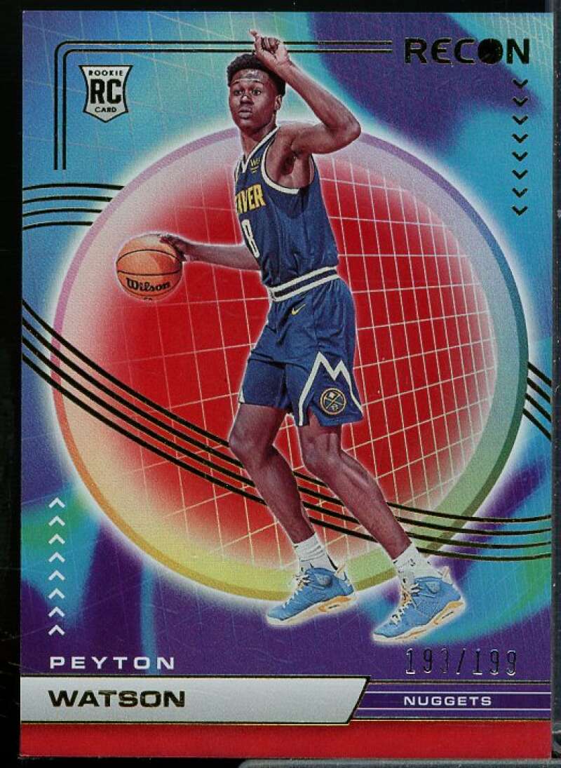 Peyton Watson Rookie Card 2022-23 Panini Recon Holo Red #239  Image 1
