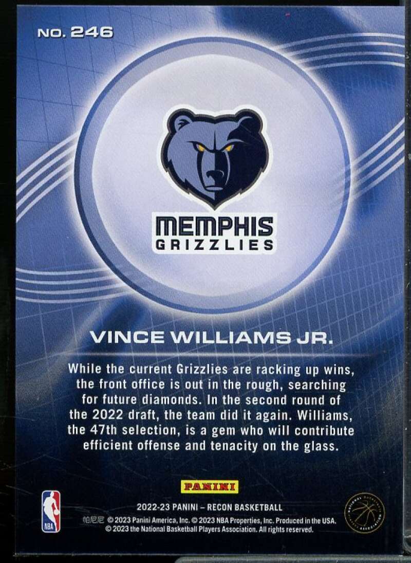 Vince Williams Jr. Rookie Card 2022-23 Panini Recon Holo Blue #246  Image 2
