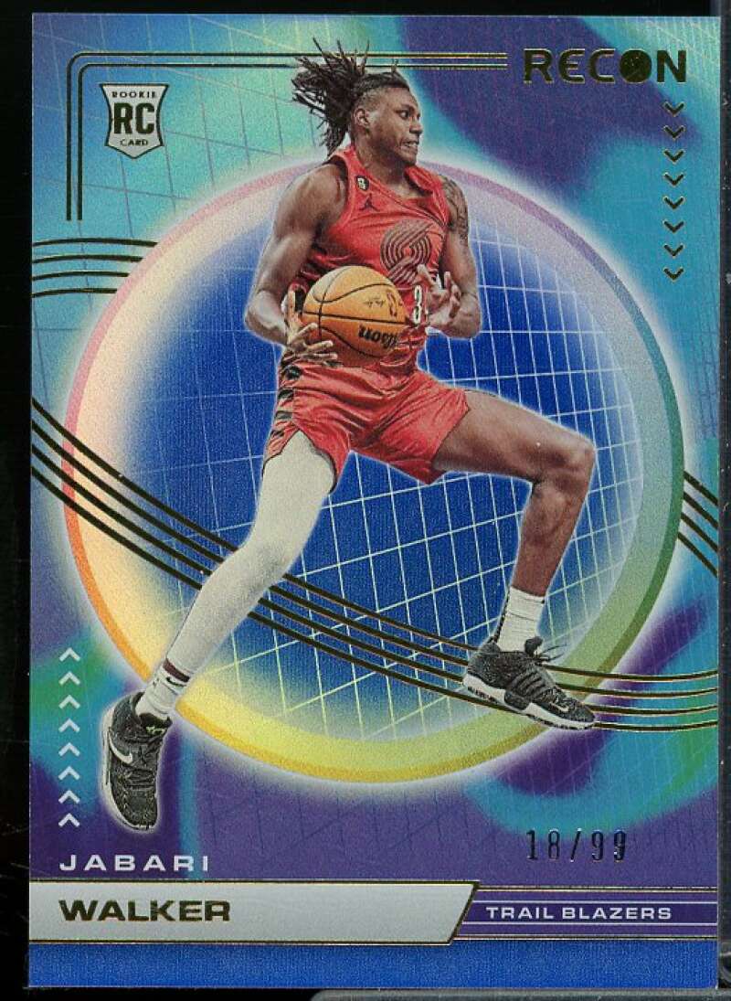 Jabari Walker Rookie Card 2022-23 Panini Recon Holo Blue #248  Image 1