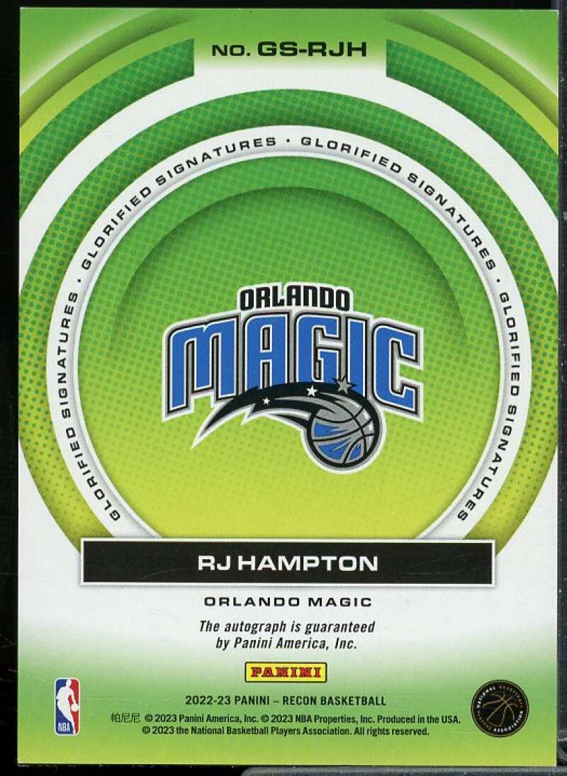 RJ Hampton Card 2022-23 Panini Recon Glorified Signatures #4  Image 2