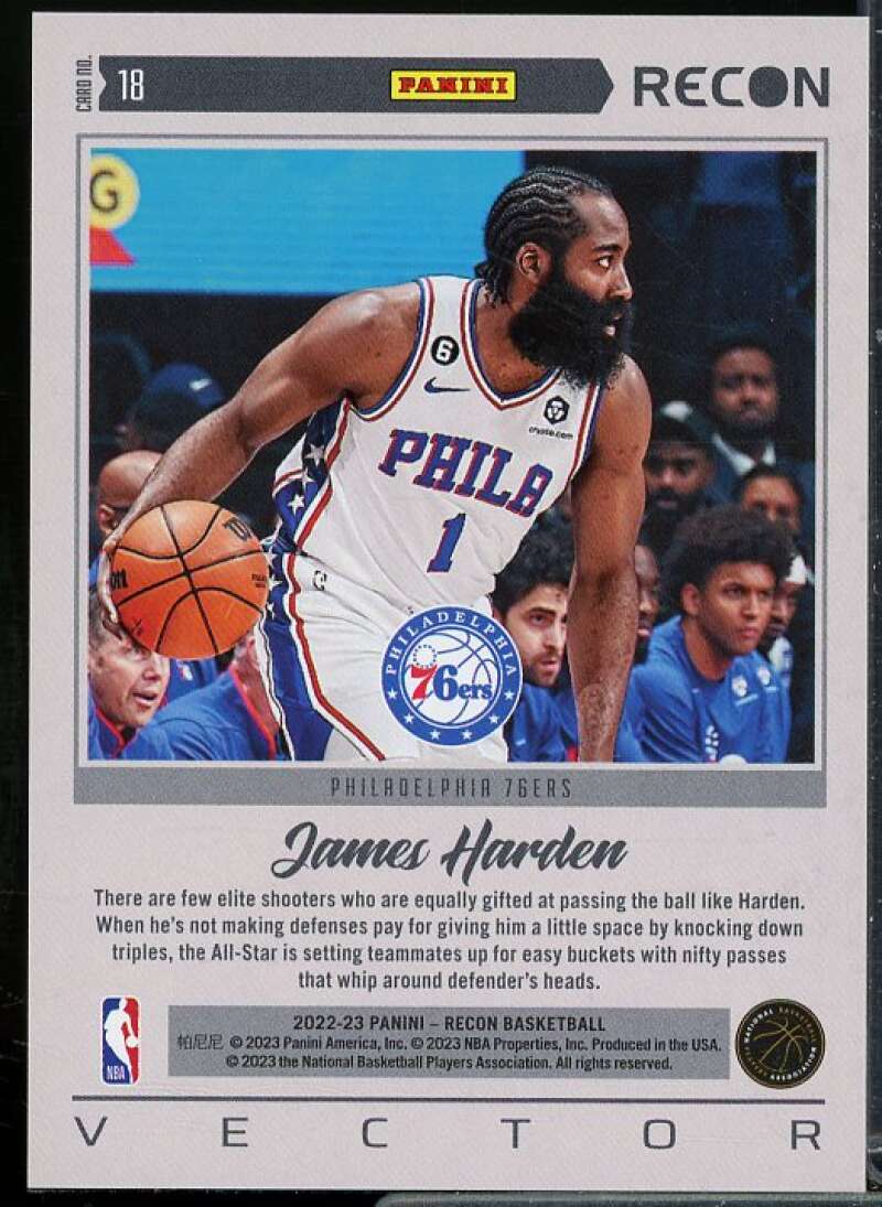 James Harden Card 2022-23 Panini Recon Vector #18  Image 2