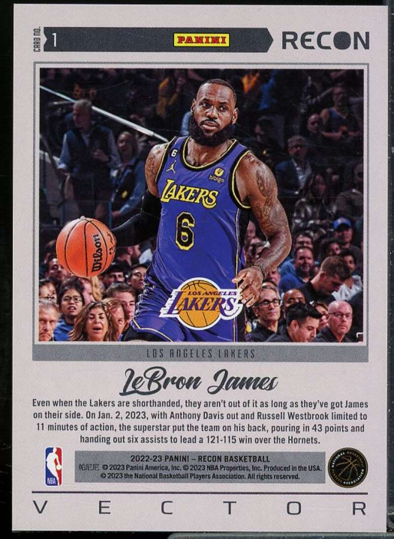 LeBron James Card 2022-23 Panini Recon Vector #1  Image 2