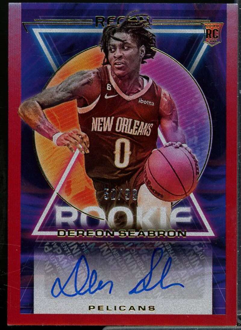 Dereon Seabron Rookie Card 2022-23 Panini Recon Rookie Recon Signatures Red #33  Image 1