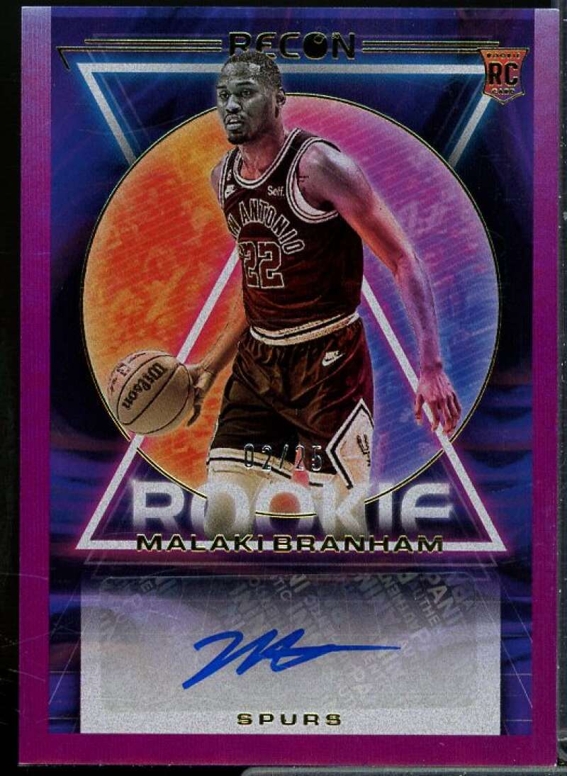 Malaki Branham Rookie 2022-23 Panini Recon Rookie Recon Signatures Purple #27  Image 1