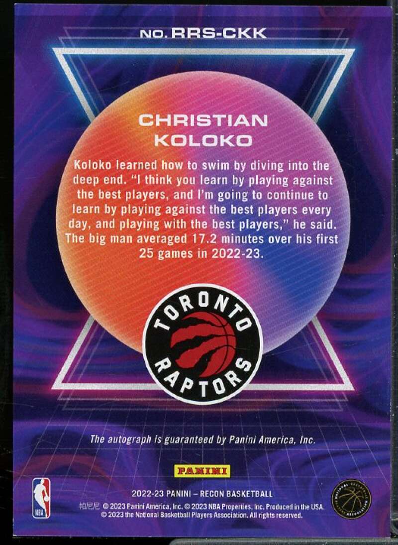 Christian Koloko Rookie 2022-23 Panini Recon Rookie Recon Signatures Red #24  Image 2