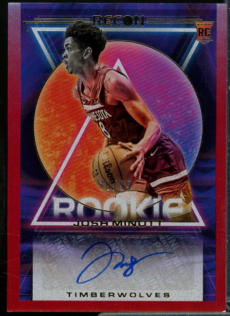 Josh Minott Rookie Card 2022-23 Panini Recon Rookie Recon Signatures Red #35  Image 1