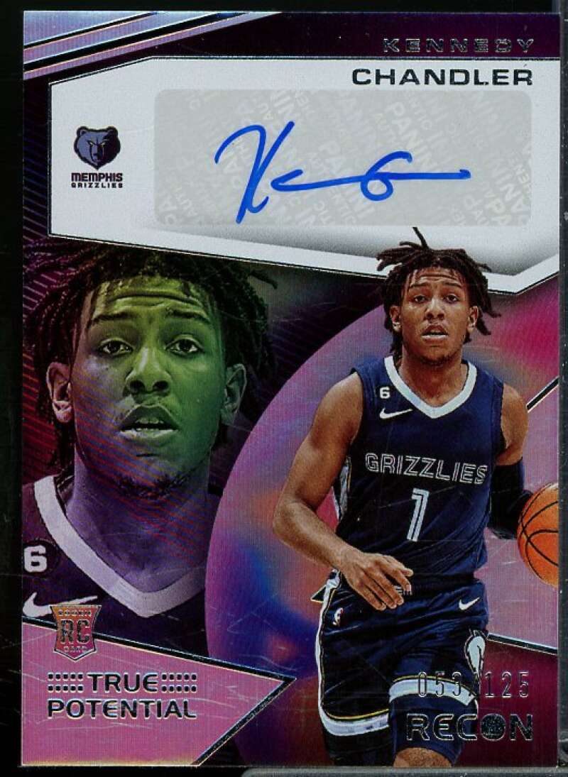 Kennedy Chandler Rookie Card 2022-23 Panini Recon True Potential Signatures #28  Image 1