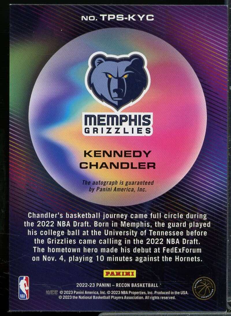 Kennedy Chandler Rookie Card 2022-23 Panini Recon True Potential Signatures #28  Image 2