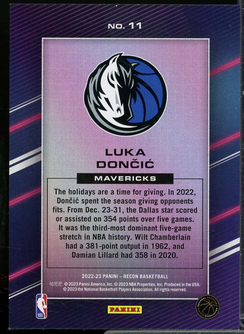 Luka Doncic Card 2022-23 Panini Recon All Systems Go #11  Image 2