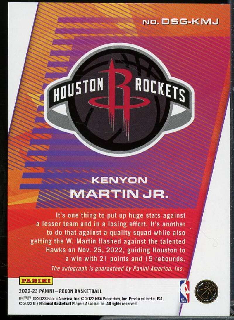 Kenyon Martin Jr. 2022-23 Panini Recon Destined for Greatness Signatures Red #7  Image 2