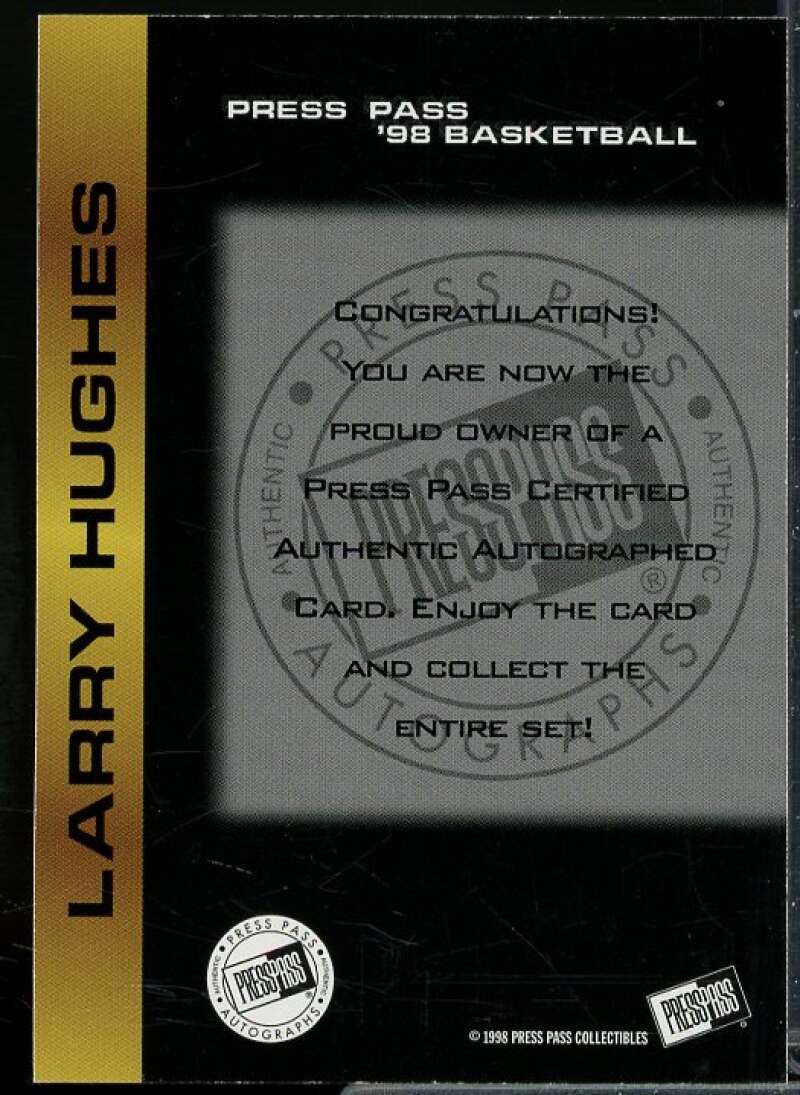 Larry Hughes Rookie Card 1998 Press Pass Autographs #16  Image 2