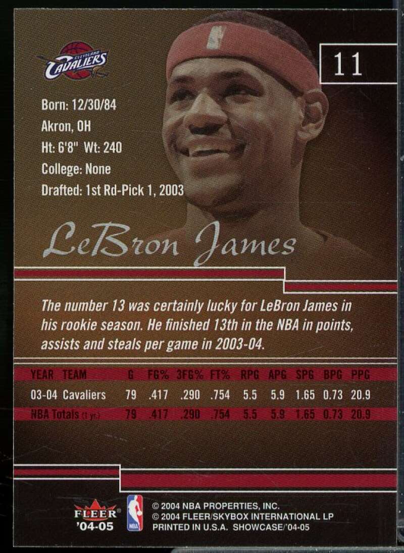 LeBron James Card 2004-05 Fleer Showcase #11  Image 2