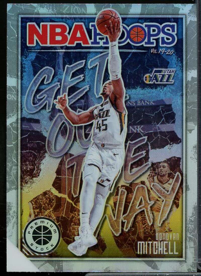 Donovan Mitchell Card 2019-20 Hoops Premium Stock Get Out the Way Holo #6  Image 1