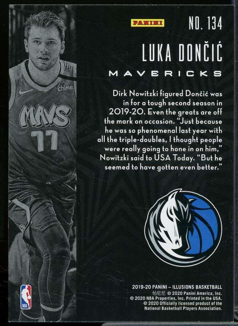 Luka Doncic Card 2019-20 Panini Illusions Trophy Collection Sapphire #134  Image 2