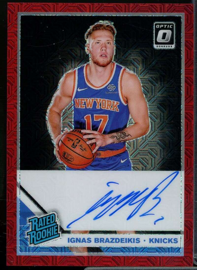Ignas Brazdeikis 2019-20 Donruss Optic Rated Rookies Signatures Purple #173  Image 1