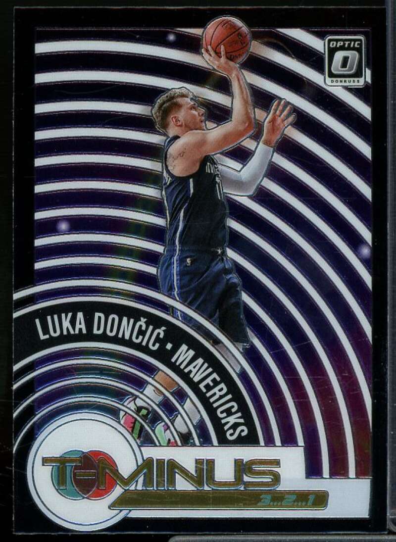 Luka Doncic Card 2020-21 Donruss Optic T-Minus 3 2 1 Purple #10  Image 1