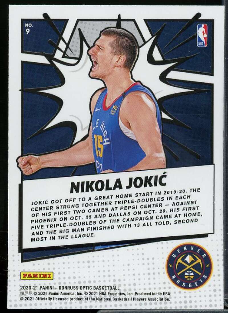 Nikola Jokic Card 2020-21 Donruss Optic My House #9  Image 2
