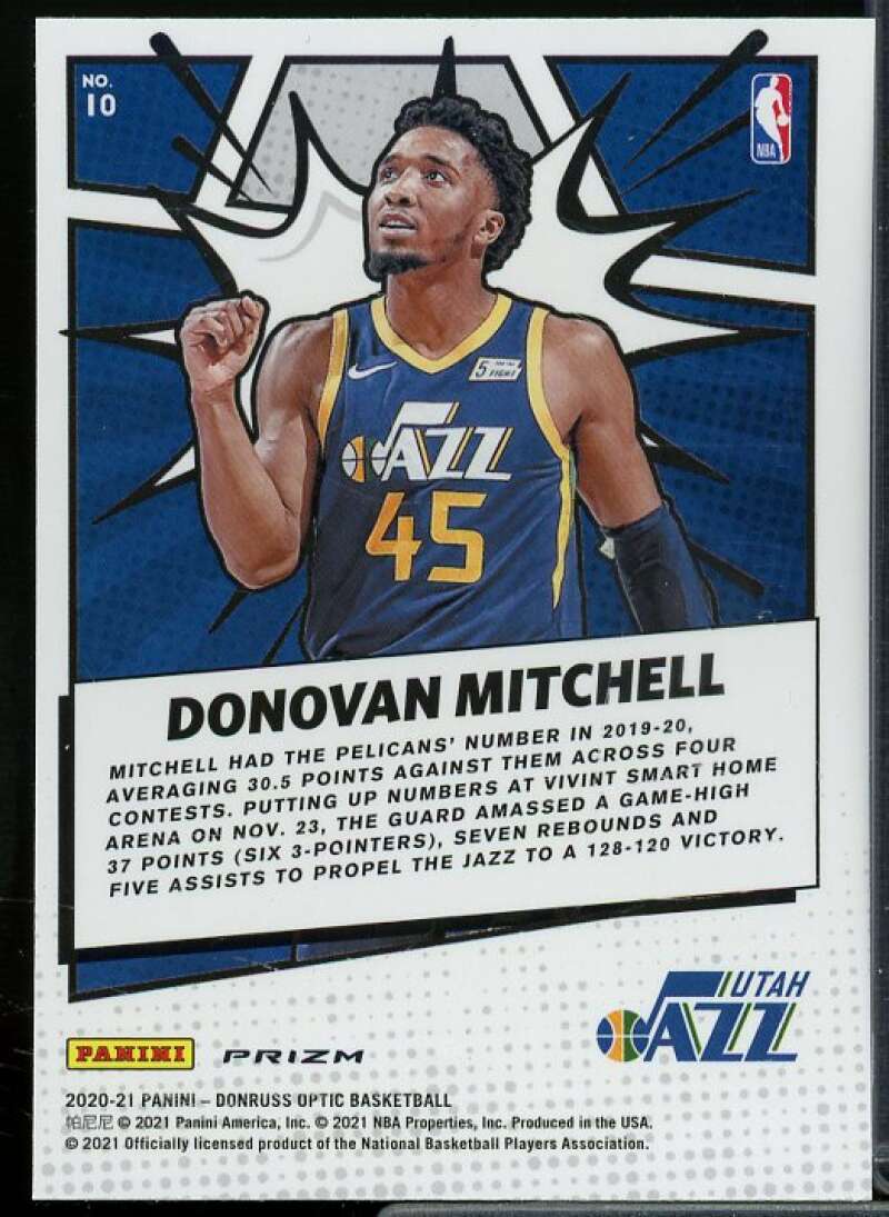 Donovan Mitchell Card 2020-21 Donruss Optic My House Holo #10  Image 2