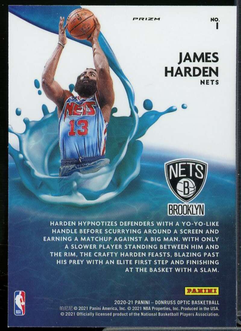 James Harden Card 2020-21 Donruss Optic Splash Holo #1  Image 2