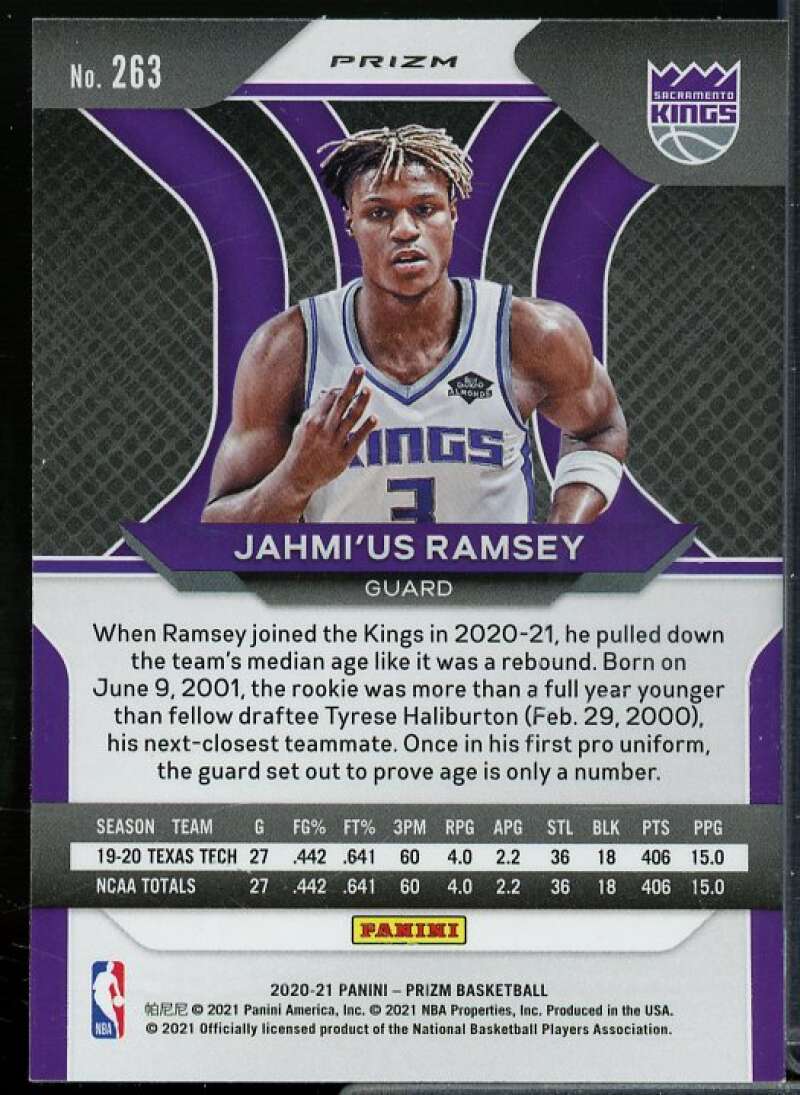 Jahmi'us Ramsey Rookie Card 2020-21 Panini Prizm Prizms Silver #263  Image 2