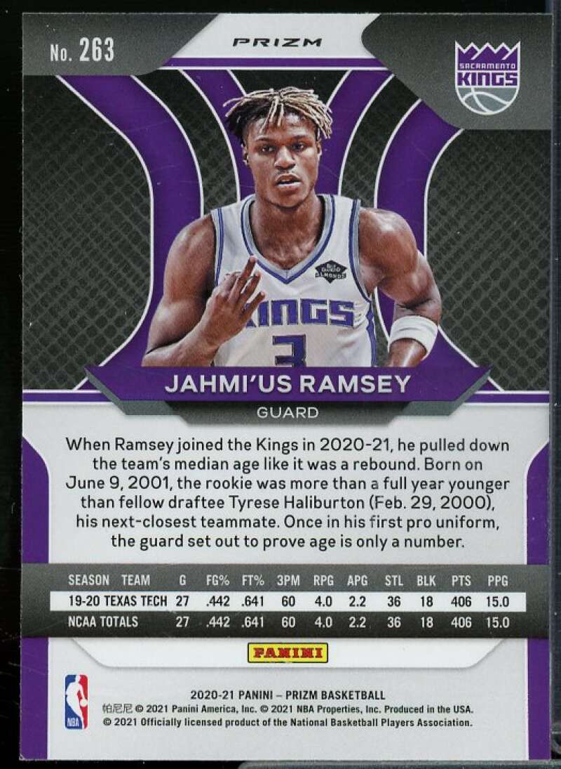 Jahmi'us Ramsey Rookie Card 2020-21 Panini Prizm Prizms Green #263  Image 2