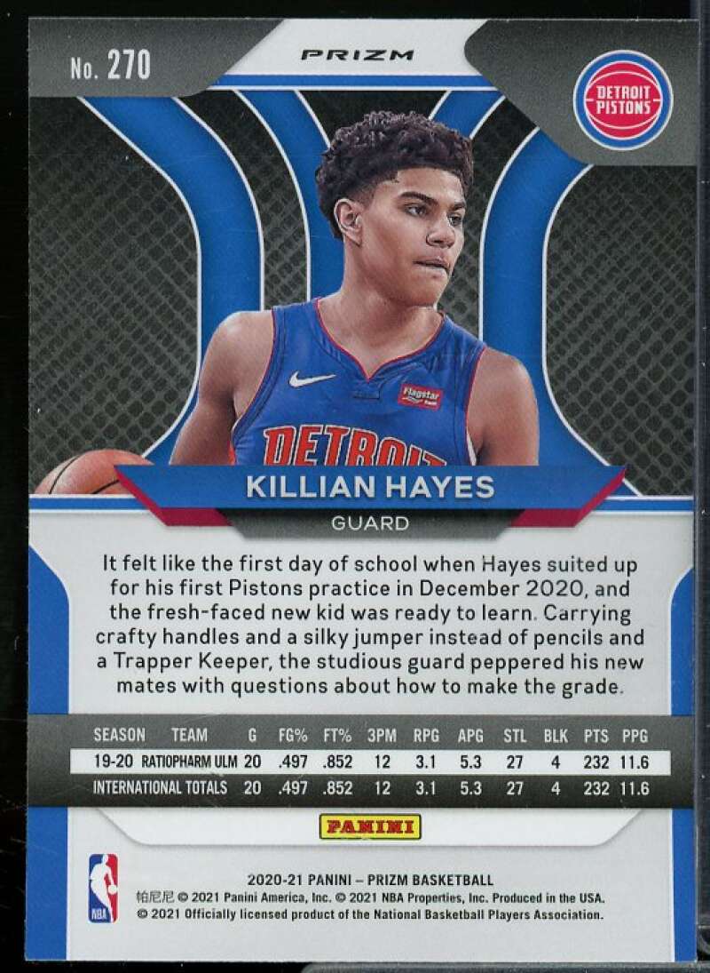 Killian Hayes Rookie Card 2020-21 Panini Prizm Prizms Green #270  Image 2
