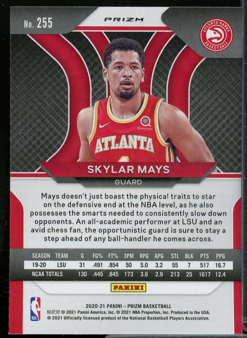 Skylar Mays Rookie Card 2020-21 Panini Prizm Prizms Green #255  Image 2