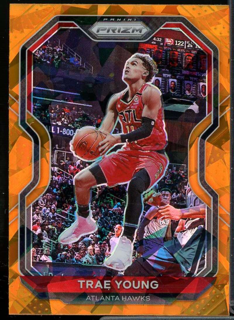 Trae Young Card 2020-21 Panini Prizm Prizms Orange Ice #64  Image 1
