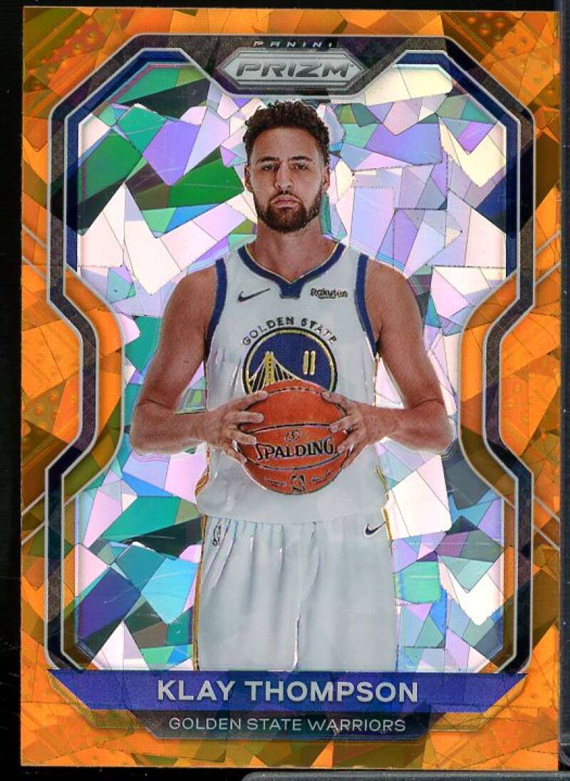 Klay Thompson Card 2020-21 Panini Prizm Prizms Orange Ice #87  Image 1