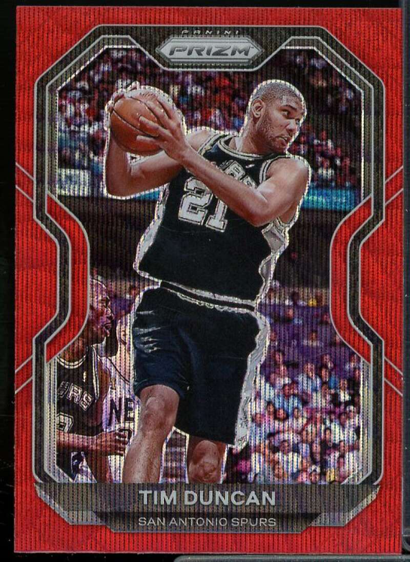 Tim Duncan Card 2020-21 Panini Prizm Prizms Ruby Wave #30  Image 1