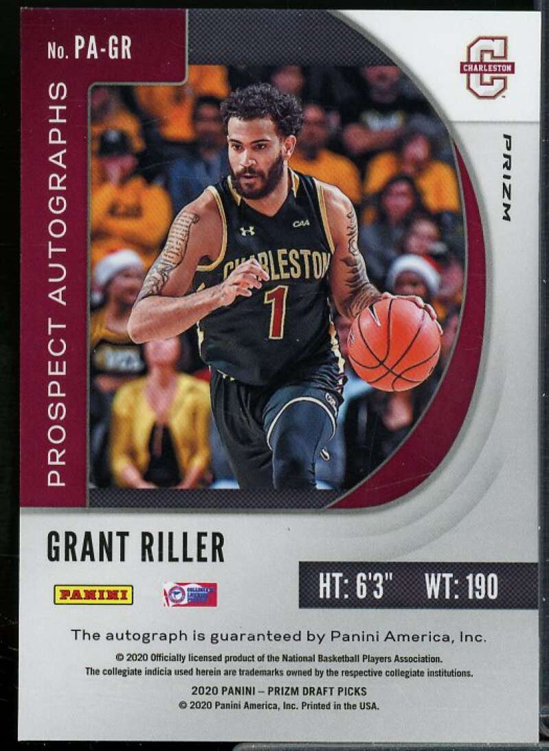 Grant Riller 2020-21 Panini Prizm Draft Picks Prospect Autographs Pink Ice #43  Image 2