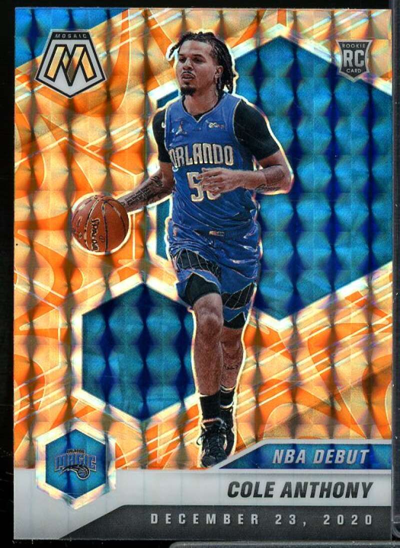 Cole Anthony Rookie Card 2020-21 Panini Mosaic Mosaic Reactive Orange #268  Image 1