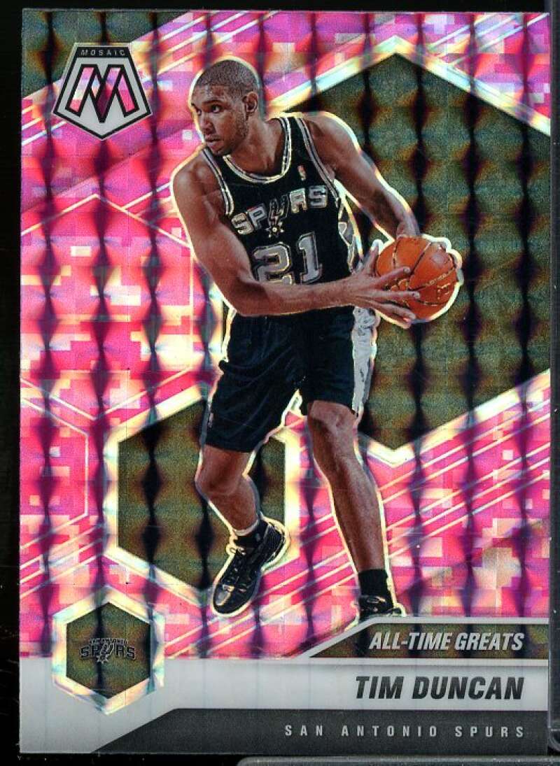 Tim Duncan Card 2020-21 Panini Mosaic Mosaic Reactive Red #289  Image 1