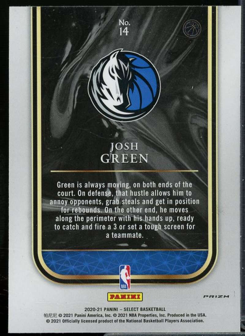 Josh Green Rookie Card 2020-21 Select Rookie Selections Prizms Green #14  Image 2