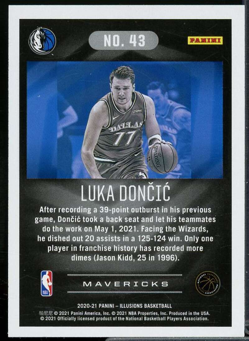 Luka Doncic Card 2020-21 Panini Illusions #43  Image 2