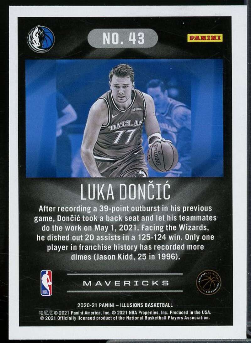 Luka Doncic Card 2020-21 Panini Illusions #43  Image 2