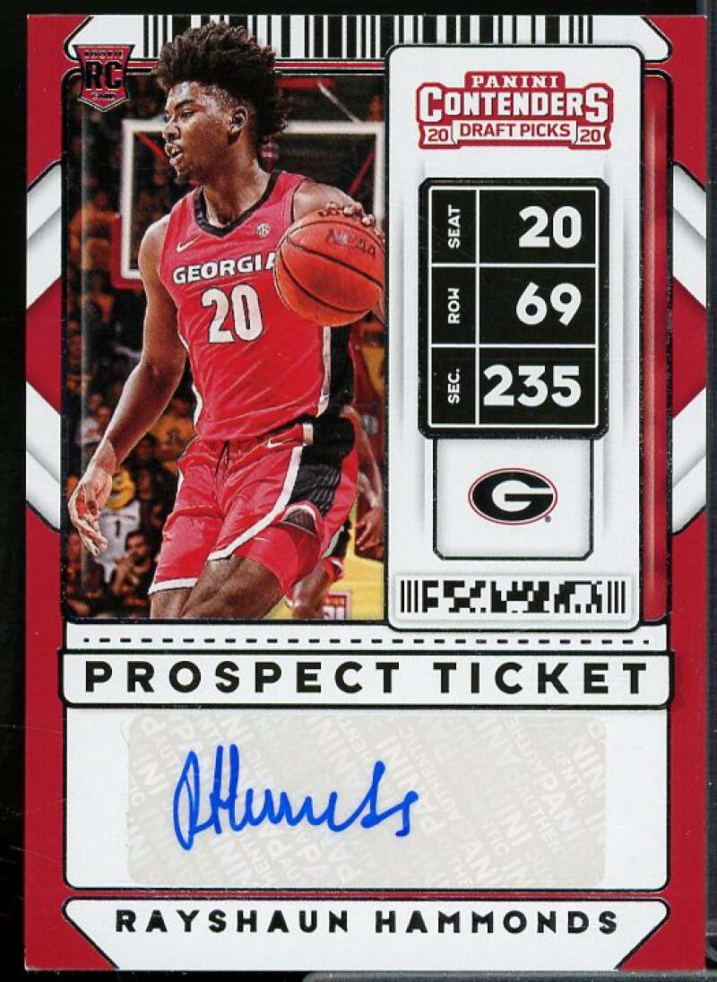 Rayshaun Hammonds AU Rookie Card 2020-21 Panini Contenders Draft Picks #110  Image 1