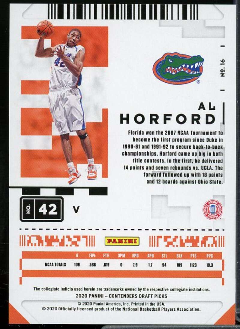 Al Horford 2020-21 Panini Contenders Draft Picks Red Cracked Ice Ticket #16  Image 2