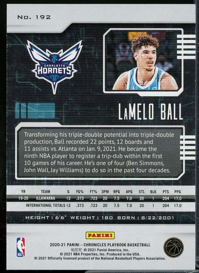 LaMelo Ball Rookie Card 2020-21 Panini Chronicles #192  Image 2