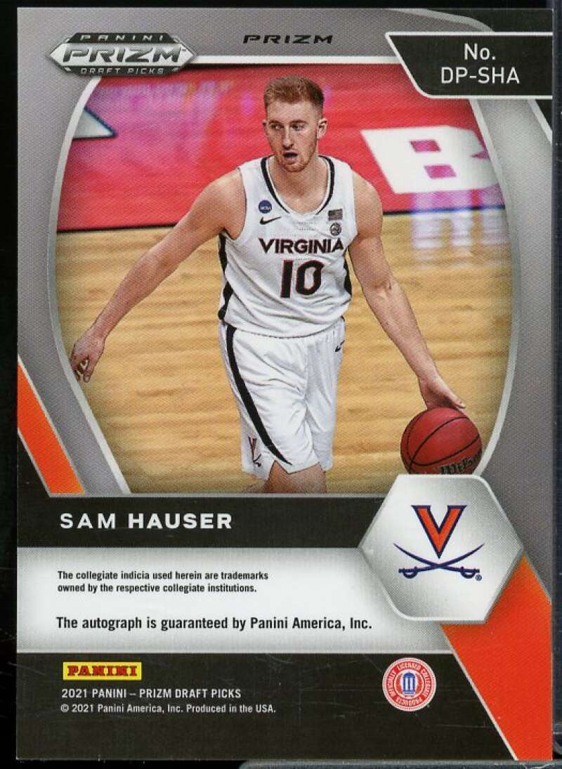 Sam Hauser 2021-22 Prizm Draft Picks Draft Picks Autographs Prizms Orange Ice #6  Image 2