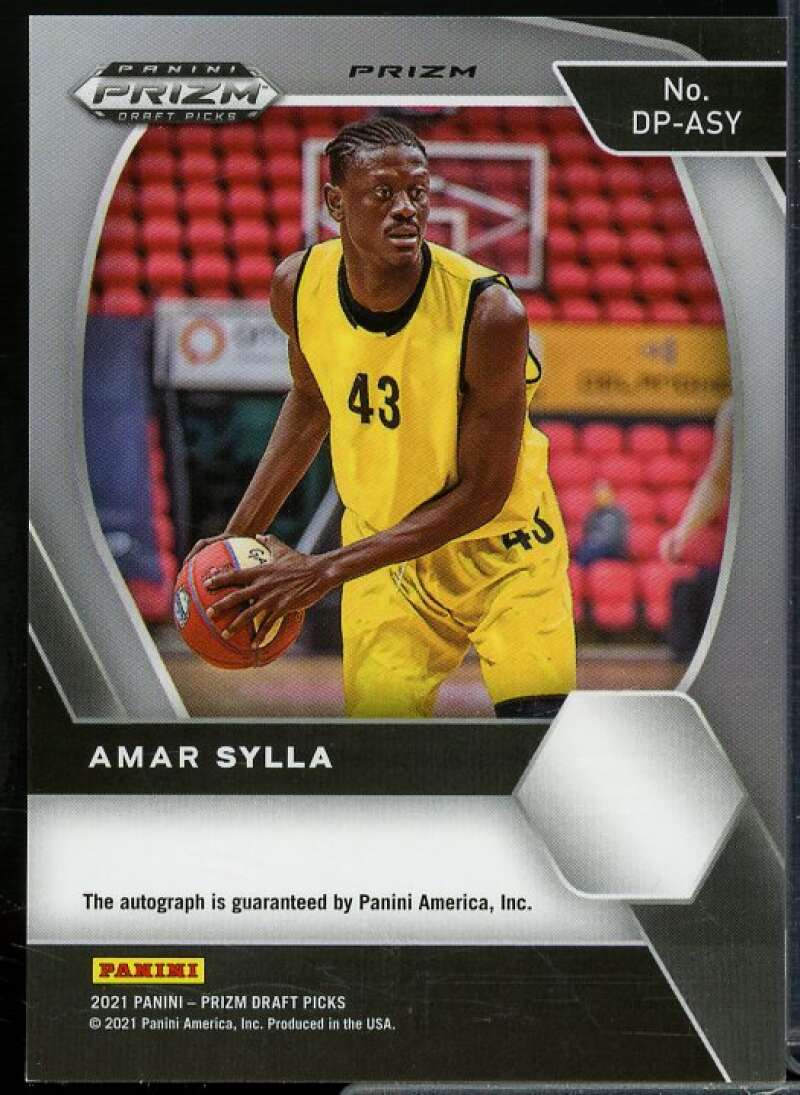 Amar Sylla 2021-22 Prizm Draft Picks Draft Picks Autographs Prizms Red Ice #49  Image 2