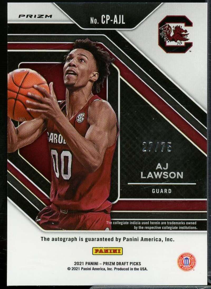 AJ Lawson Rookie 2021-22 Panini Prizm DP College Penmanship Prizms Blue Ice #36  Image 2
