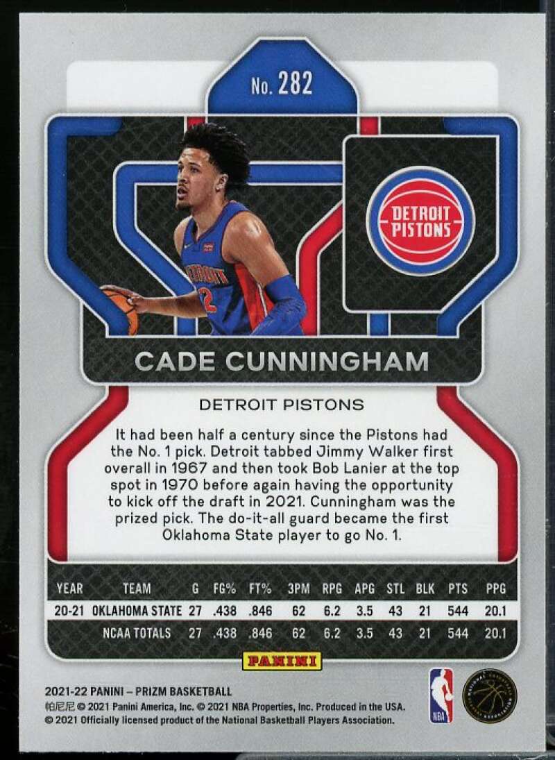 Cade Cunningham Rookie Card 2021-22 Panini Prizm #282  Image 2