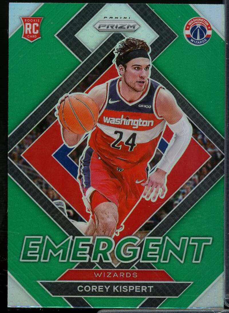 Corey Kispert Rookie Card 2021-22 Panini Prizm Emergent Prizms Green #10  Image 1
