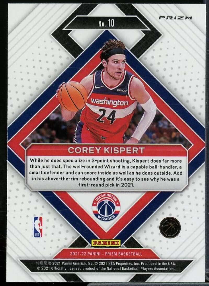 Corey Kispert Rookie Card 2021-22 Panini Prizm Emergent Prizms Green #10  Image 2