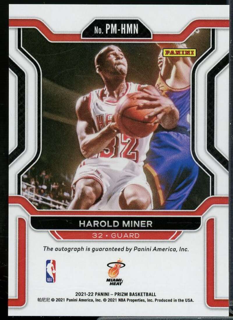 Harold Miner Card 2021-22 Panini Prizm Penmanship #44  Image 2